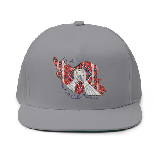 ItsBeniTeam™ | IRAN MAP | Persian Carpet & Azadi Tower | Premium Heritage Flat Bill Cap