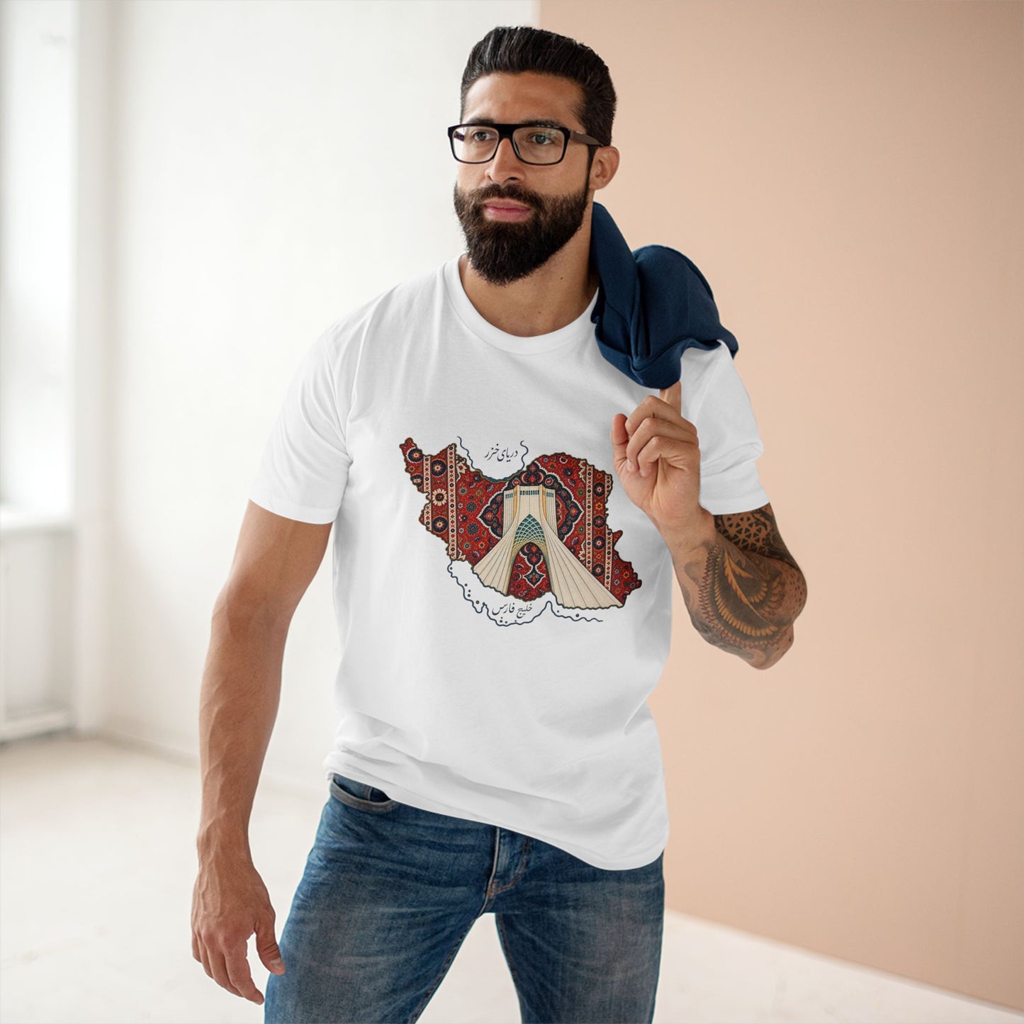 ItsBeniTeam™ | IRAN MAP | Persian Carpet & Azadi Tower | Premium Heritage T-Shirt